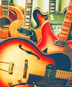 Vintage Guitars Collection paint by numbers