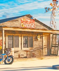 Vintage Road Gas Station painting by numbers