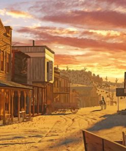 Sunset In The Wild West paint by numbers