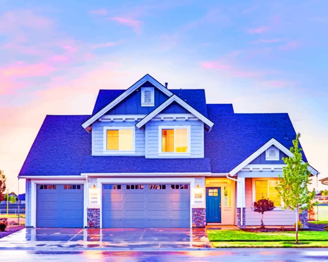 A House And Wet Floor paint by numbers