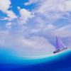 White Ship In blue Sea painting by numbers