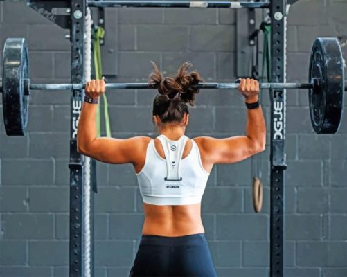 Woman Doing Weight Lifting painting by numbers
