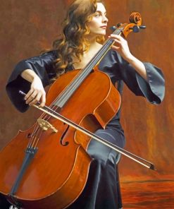 Woman Playing Cello paint by numbers