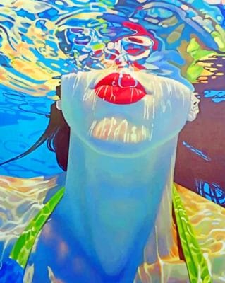 Woman Underwater paint by numbers