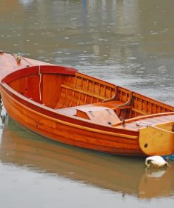 Wooden Boat In Water painting by numbers