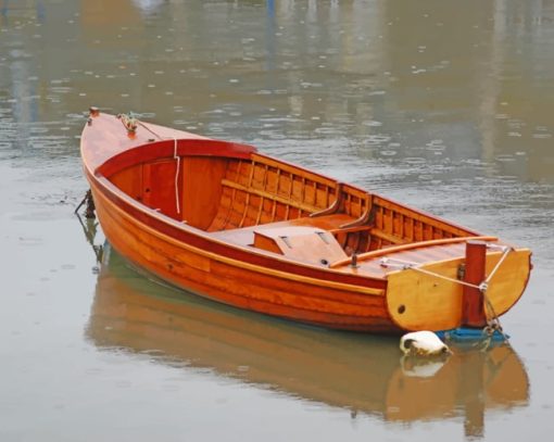 Wooden Boat In Water painting by numbers