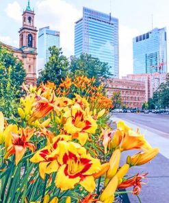 Yellow Flowers painting by numbers