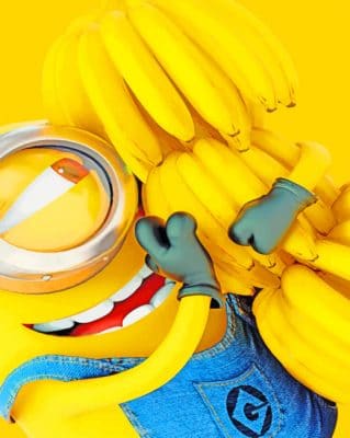 Minion Holding Bananas painting by numbers