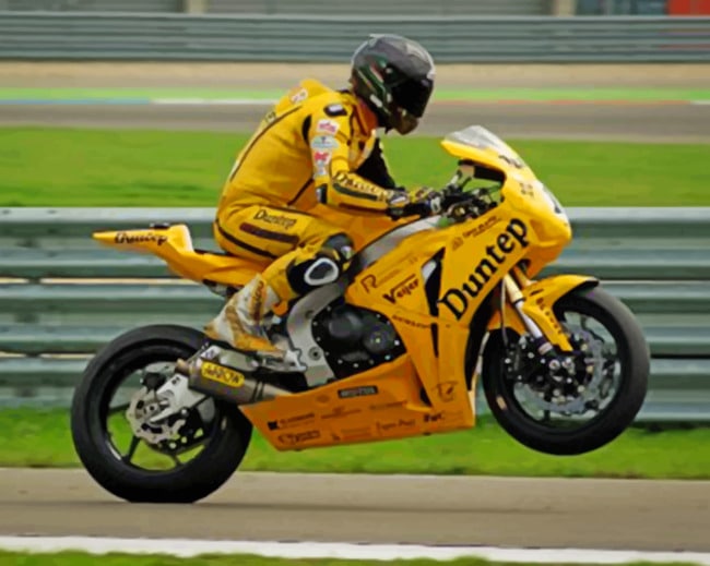 Yellow Race Bike paint by numbers