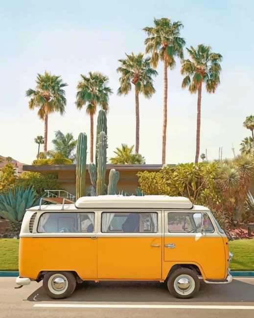 Yellow Volkswagen Van paint by numbers