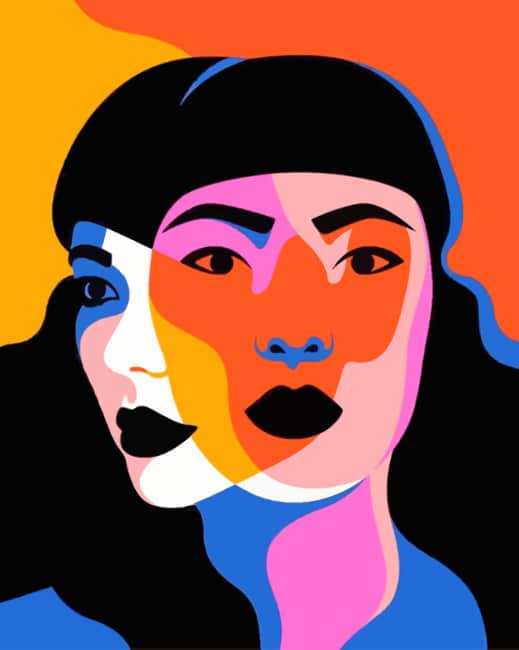 Two Faces Merging Art paint by numbers