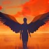 Angel Silhouette paint by numbers