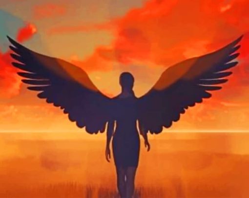 Angel Silhouette paint by numbers