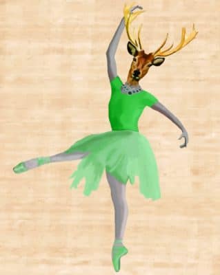 Ballerina Deer paint by numbers