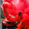Bmw With Red Smoke Bomb paint By Numbers