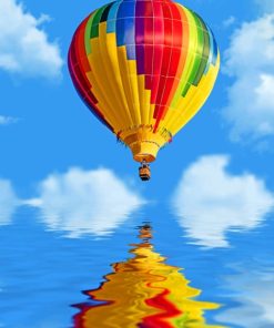 Colorful Hot Air Balloon paint by numbers