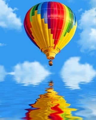 Colorful Hot Air Balloon paint by numbers