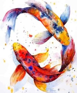 Colorful Koi Fishes paint by numbers