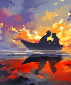 Couple On Boat paint by numbers