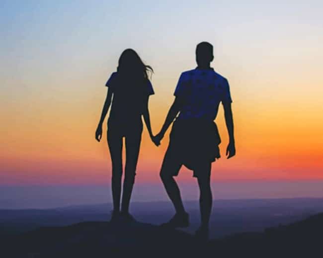 Couples Silhouette paint by numbers