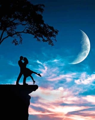 Dancing Couple Silhouette paint by numbers
