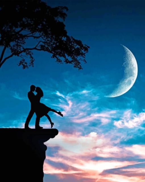 Dancing Couple Silhouette paint by numbers