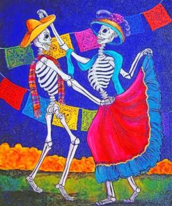 Dancing Skulls paint by numbers