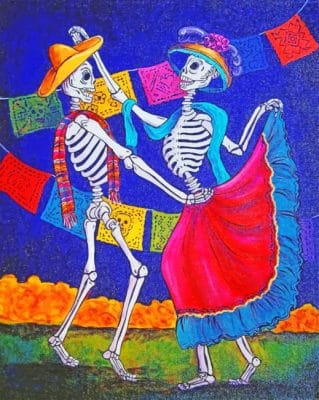 Dancing Skulls paint by numbers