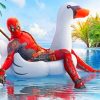 Deadpool In Pool paint by numbers