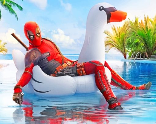 Deadpool In Pool paint by numbers