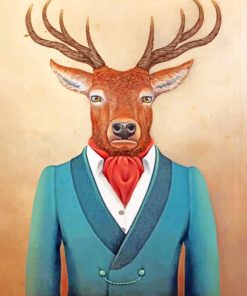 Deer Wearing Clothes paint by numbers