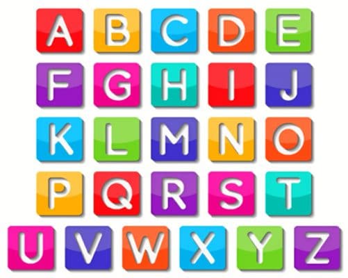English Alphabets paint by numbers