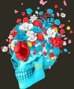 Floral Skull paint by numbers