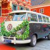 Floral VW Bus paint by numbers