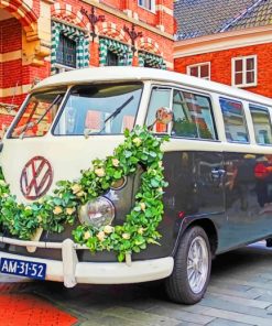 Floral VW Bus paint by numbers