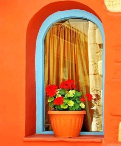 Flower Vase In Window paint by numbers