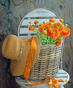 Flowers Basket And Hat paint by numbers