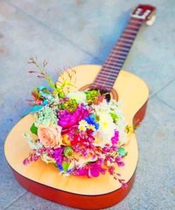 Flowers On Guitar paint by numbers