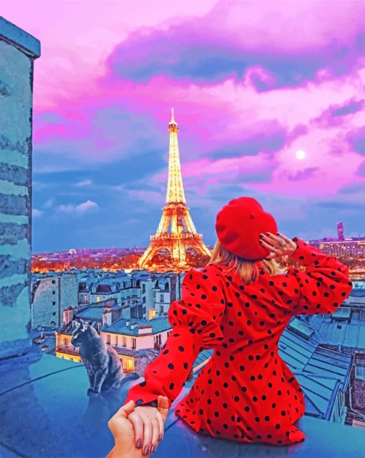 Follow Me To Eiffel Tower paint by numbers