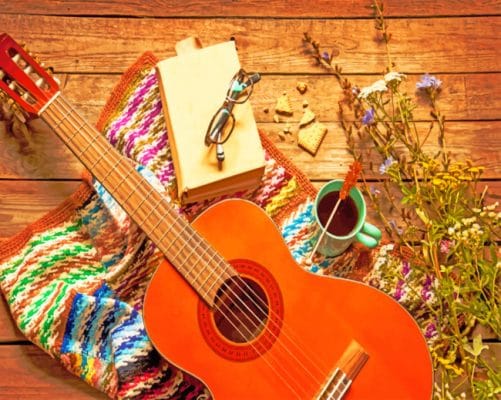 Guitar Still Life paint by numbers