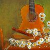 Guitar And Daisies paint by numbers