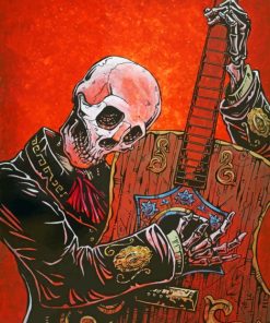 Guitarist Skeleton paint by numbers