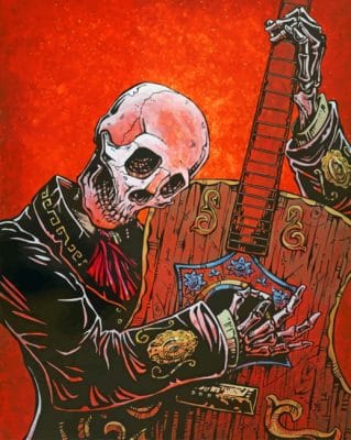 Guitarist Skeleton paint by numbers