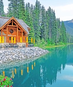 House In Yoho Lake Canada paint by numbers