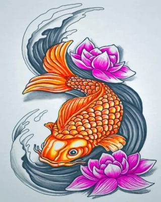 Koi Fish Art paint by numbers