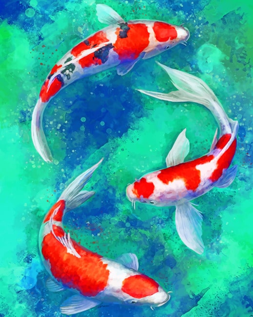 Koi Fishes paint by numbers