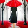 Lady Under Red Umbrella paint by numbers