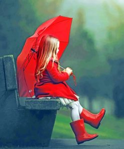 Little Girl With Umbrella paint by numbers