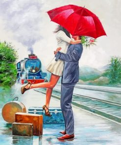 Lovers Under Umbrella paint by numbers