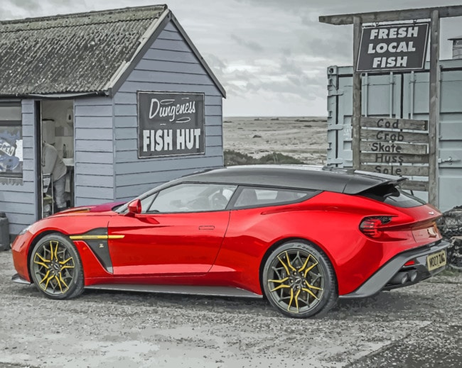 Luxury Red Car paint by numbers